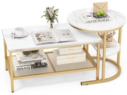 Armário para joias com fechadura de 47 polegadas com luzes LED de 3 cores - marrom