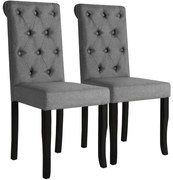 vidaXL Cadeiras de jantar 2 pcs tecido cinzento-escuro