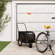vidaXL Reboque bicicleta p/ animais tecido oxford/ferro preto