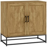 HOMCOM Buffet móvel de armazenamento 2 portas com prateleira interna ajustável em altura 80L x 40P x 78A cm, madeira natural | Aosom Portugal