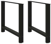 vidaXL Pés para mesa de jantar pretos 2 peças 90x(72-73) cm aço