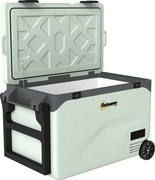 Outsunny Frigorífico Portátil Elétrico 42,5L com Compressor Controlo por App Rodas Asa Barra -20℃ a 20℃ e Suporte para Telemóvel Verde | Aosom Portugal