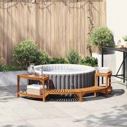 vidaXL Surround para Hidromassagem Semicircular 252x111.5x55.5 cm Madeira Maciça de Acácia