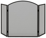 HOMCOM Frente para Lareira de 3 Painéis Protetor para Lareira Dobrável com Estrutura de Aço 96x62 cm Preto