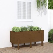 vidaXL Canteiro elevado jardim 121x50x57 cm pinho maciço castanho-mel