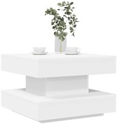 vidaXL Mesa de centro rotativa a 360 graus 50x50x34,5 cm branco