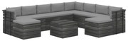 11 pcs conjunto lounge de paletes com almofadões pinho maciço