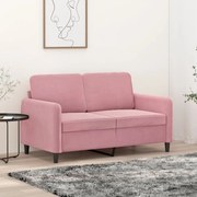 vidaXL Sofá de 2 lugares veludo 120 cm rosa