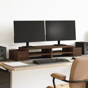 vidaXL Suporte monitor c/ arrumação deriv. madeira carvalho castanho
