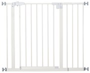 PawHut Barreira de Segurança para Animais de Estimação Cães com Extensão de 17,5 cm Sistema de Fechamento Automático 74-97,5x76,2 cm Branco