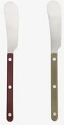 Set De 2 Facas Para Barrar Em Aço Inoxidável Tirvola Verde Oliva Intenso - Vermelho Bordô - Sklum
