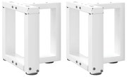 vidaXL Pés para mesa de centro em forma de T, 2 peças, branco, 30x25x(30-31) cm, aço