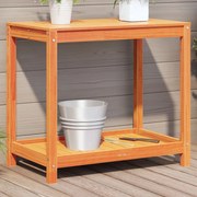 vidaXL Mesa de jardinagem com prateleira pinho maciço castanho-mel