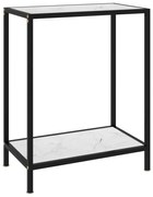 vidaXL Mesa consola 60x35x75 cm vidro temperado branco