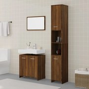 vidaXL 3 pcs conj. móveis WC derivados madeira cor carvalho castanho