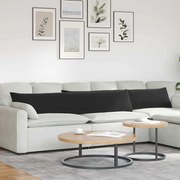 vidaXL Travesseiros de Sofá 2 pcs Preto 200 x 40 cm