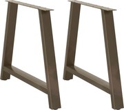 vidaXL Pés de mesa de jantar em formato A, 2 peças, 90x (72-73) cm, aço