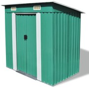 vidaXL Abrigo de jardim, metal, verde
