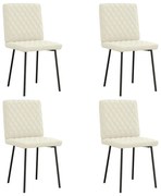 vidaXL Cadeiras de jantar 4 pcs veludo cor creme