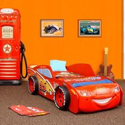 Cama para criança Carro Faisca Mcqueen MDF Oferta colchão e estrado 204 x 111 x 68 cm Vermelha