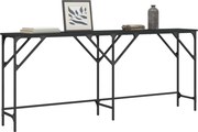 vidaXL Mesa consola 180x29x75 cm derivados de madeira preto