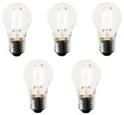 Conjunto de 5 lâmpadas LED E27 inteligentes P45 4,5W 470 lm 1800-4000K