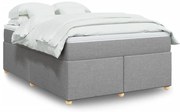 vidaXL Cama com molas/colchão 140x200 cm tecido cinzento-claro
