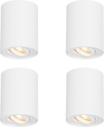 Conjunto de 4 focos de teto modernos brancos giratórios e inclináveis - Rondoo Up