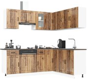 vidaXL 11 peças armário de cozinha conjunto Kalmar madeira velha