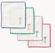 Guardanapos de tecido artesanais Zigzag, conjunto de 4