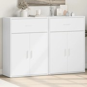 vidaXL Aparadores 2 pcs 60x30x84 cm derivados de madeira branco