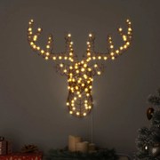 vidaXL Trenó Puxado por Rena Branco quente 68 x 36,5 x 62,5 cm Vime