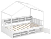 Conjunto de 2 mesas laterais modernas de meados do século com gaveta removível - natural