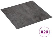 vidaXL Tábuas de soalho autoadesivas 20 pcs 1,86 m² PVC castanho