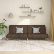 Sofá-cama de 2 lugares tecido castanho