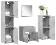 vidaXL 4 pcs conj. móveis casa banho derivados madeira cinza cimento