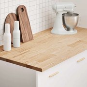 VidaXL Bancada de cozinha retangular 120x63,5x2,7 cm carvalho maciça