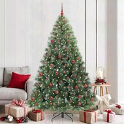 vidaXL Árvore de Natal Artificial com 300 LEDs Verde 210 cm PE e PVC