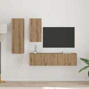 vidaXL Conjunto de móvel de TV com prateleira 4 pcs carvalho artisiano