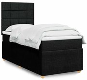 vidaXL Cama com molas/colchão 80x200 cm tecido preto