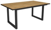 Mesa de sala de jantar | 8 pessoas | 170 | Robusto e estável graças à sua estrutura e pernas sólidas | Ideal para reuniões familiares | Oak e  preta |