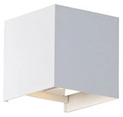 Candeeiro de parede exterior branco com LED 2 luzes IP54 - Edwin Moderno