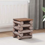 vidaXL Banqueta Natural 30 x 30 x 38 cm Madeira de Teca Sólida