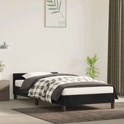 vidaXL Estrutura cama c/ cabeceira sem colchão veludo 90x200 cm preto