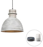 LED Candeeiro de suspensão inteligente cinzento 30 cm com lâmpada A60 Wi-Fi incluída - Dory Moderno