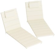 Conjunto de 2 Almofadas para Espreguiçadeira Dobráveis Almofadas para