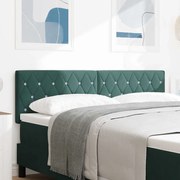 vidaXL Cabeceira com Botão de Cristal em Capitone Verde Escuro, 140 cm, em Veludo