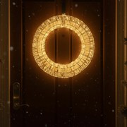 Luz pendente de Natal Coroa de flores Prateado 45cm incl. LED IP44 - Nawa