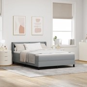 Cama Box Spring vidaXL com Colchão Cinza Claro 160x200 cm Tecido