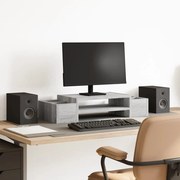vidaXL Suporte monitor c/ arrumação derivados madeira cinzento sonoma